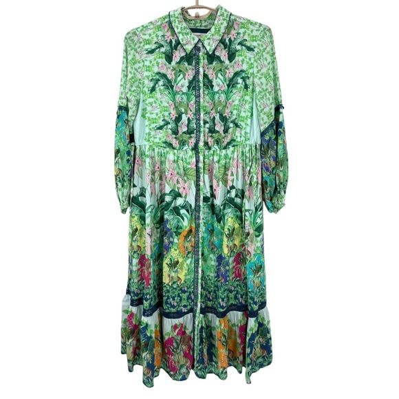 Anthropologie The Eleanora Long Sleeve Maxi Dress Size L EUC - Picture 2 of 9